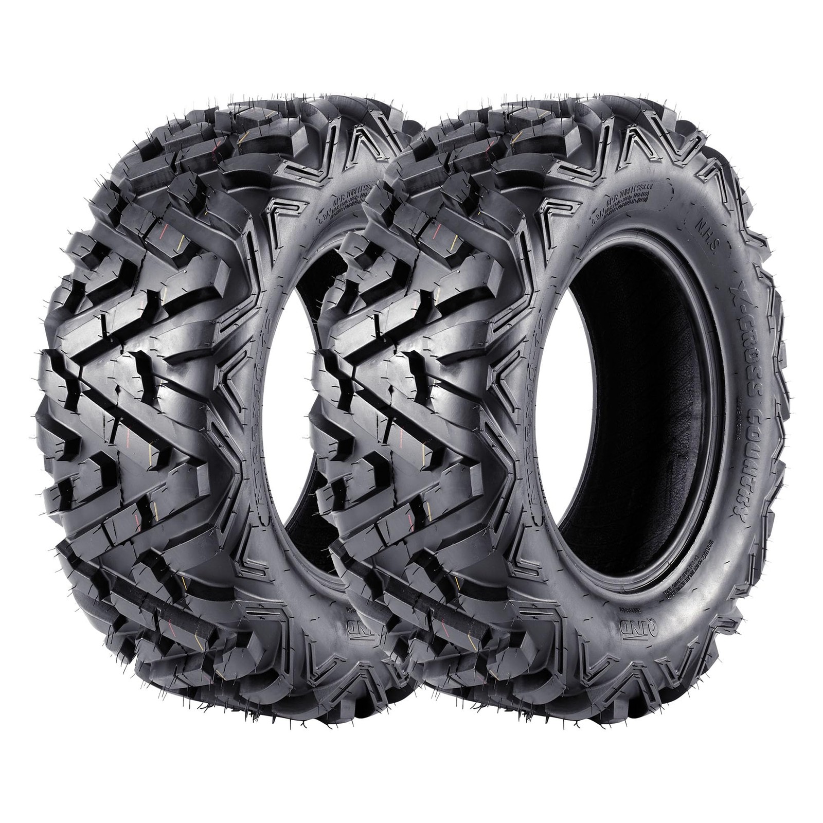 ATV UTV All-Terrain Tires 25x9.7-12 6-PR Tubeless Set of 2