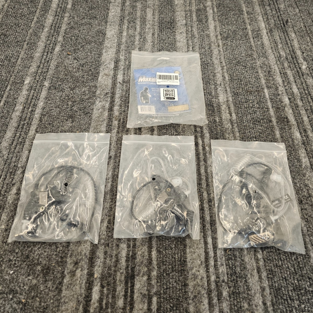 (QTY 3) MaximalPower 617-1N: 3.5mm Headset Earpiece For Two-Way Radios