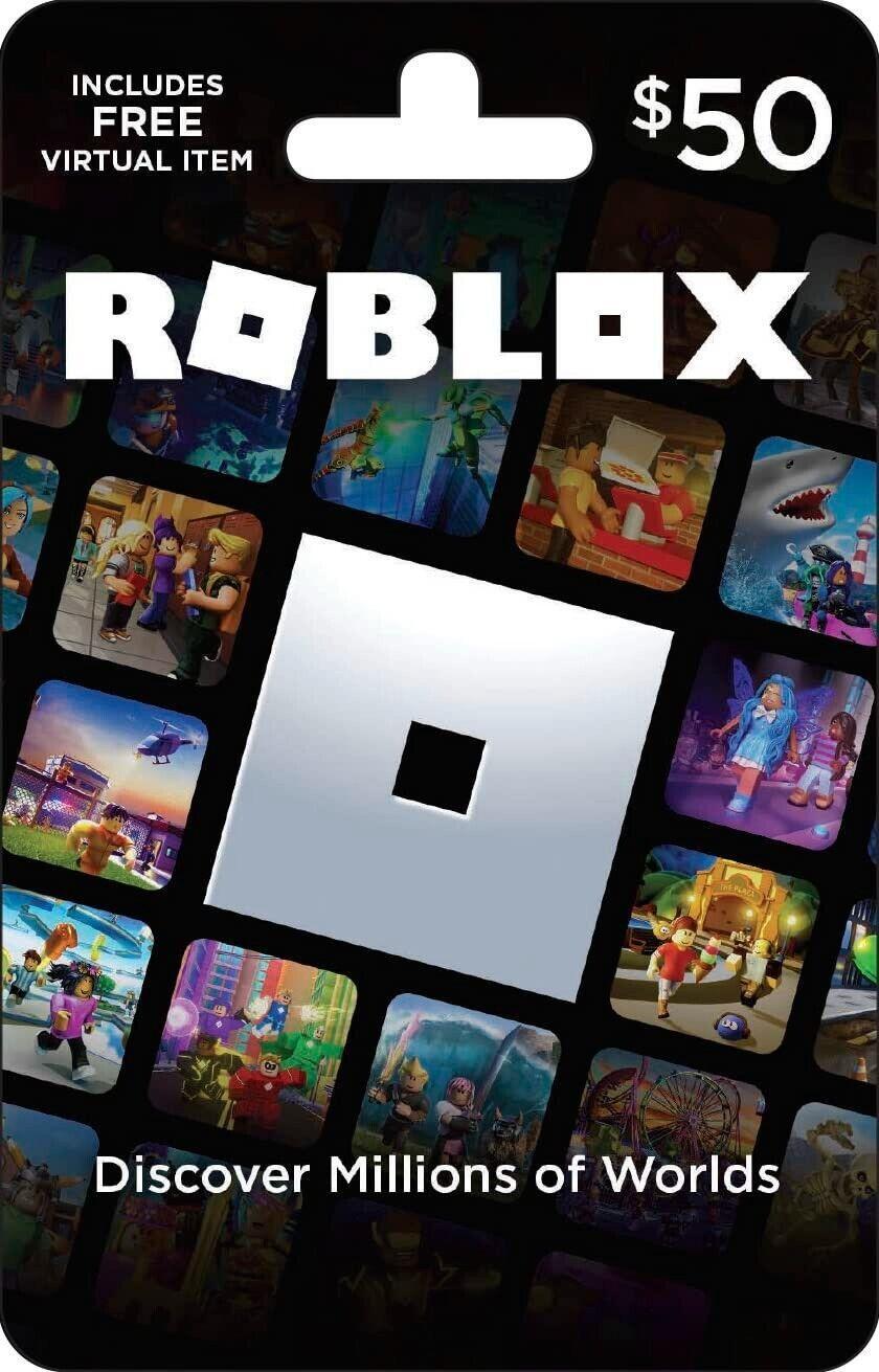 Roblox $50 Physical Gift Card [includes Free Virtual Item]gift 