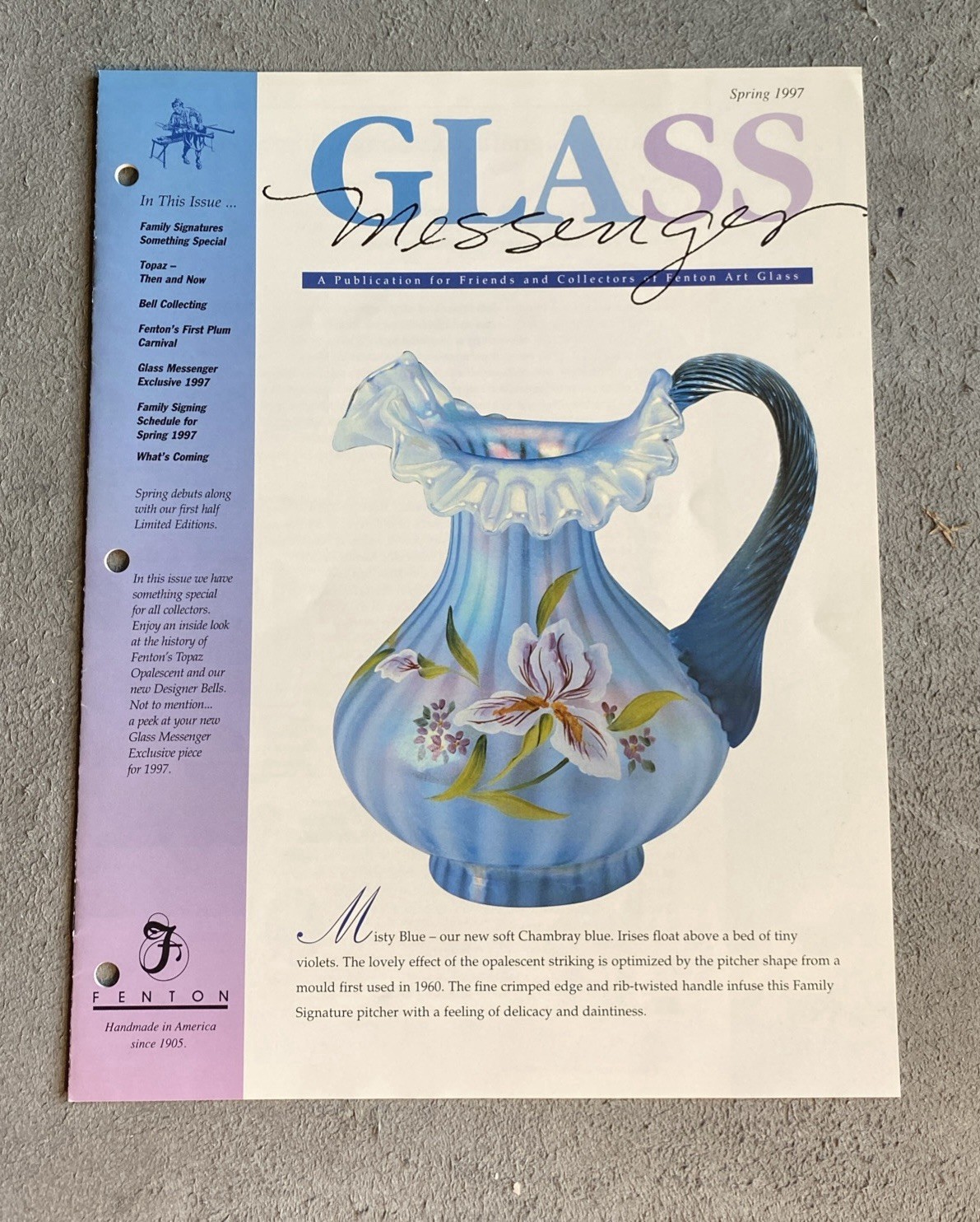 Vintage Fenton Glass Messenger Publication Spring 1997