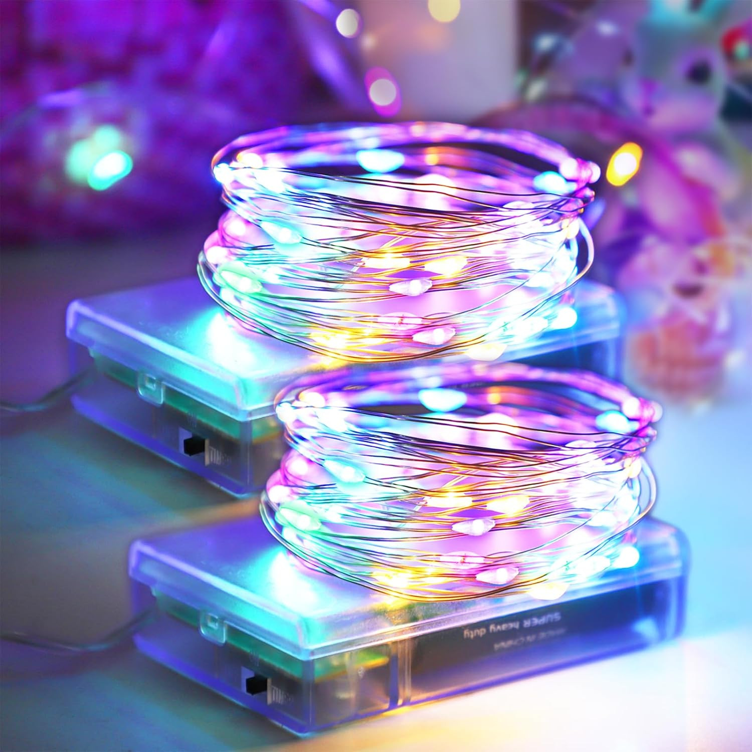 Easter Decorations Pastel Fairy String Lights Indoor, Battery Operated Powered w