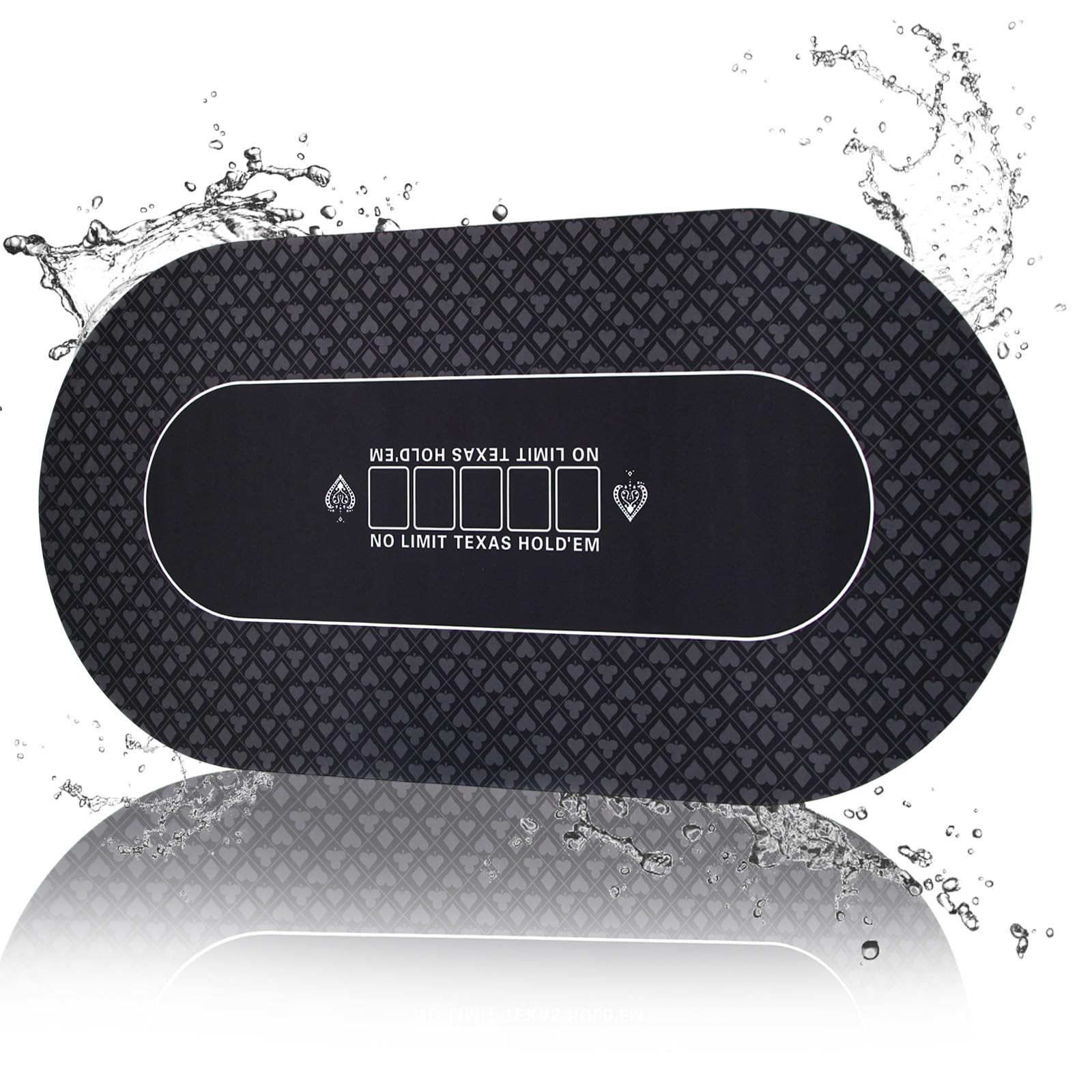 HHH HIKECUCAN Poker Mat for Table (70 X 35 Inch Black) 70 X 35 Black 