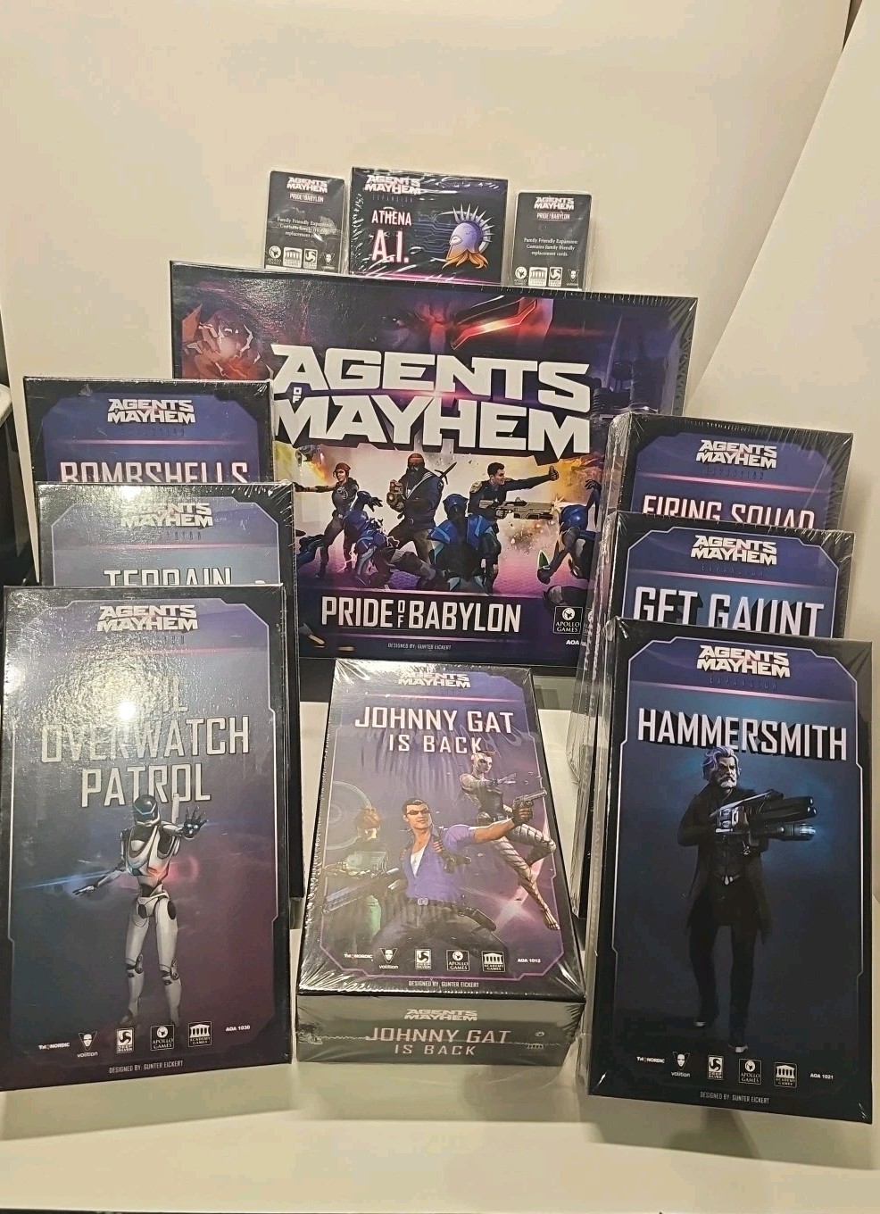 NEW Agents of Mayhem Kickstarter HUGE Bundle Set of 11 Game, Expansions & More