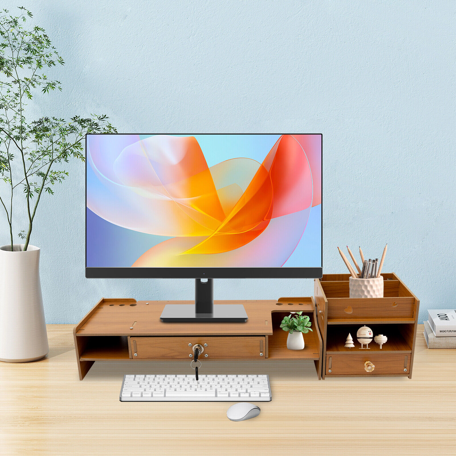 Desktop Monitor Stand Rectangle Monitor Riser Computer Monitor Booster Stand