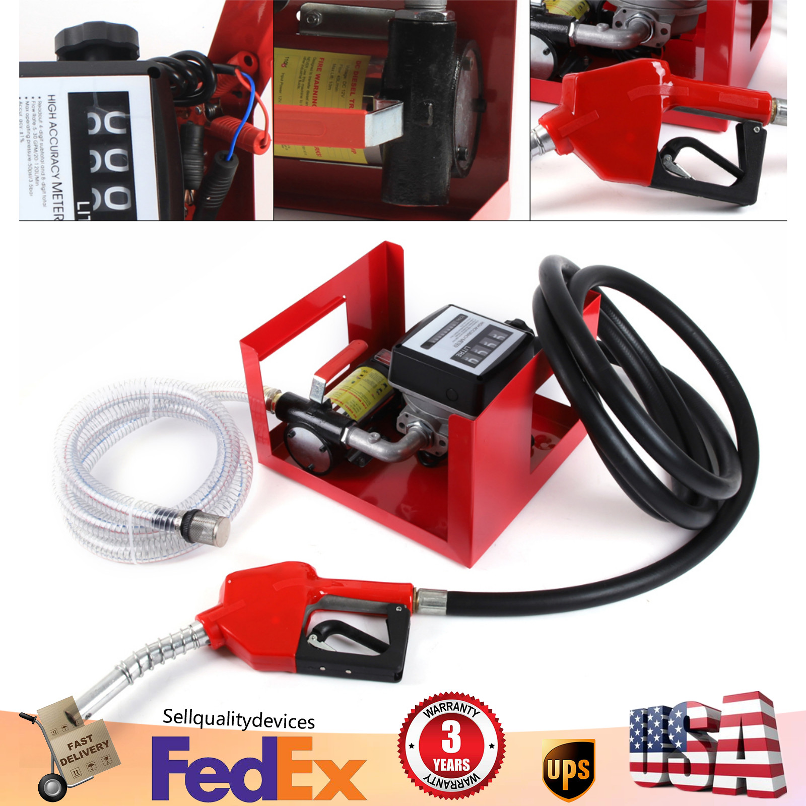 175W Electric Fuel Oil Transfer Pump Oil Transfer Pump With Fuel Meter Nozzle