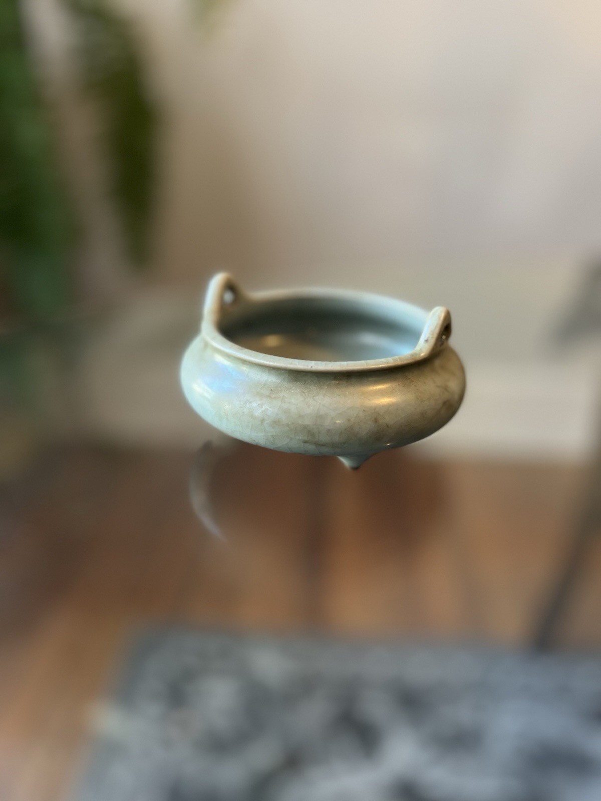 Chinese Celadon Glazed Porcelain Incense Burner