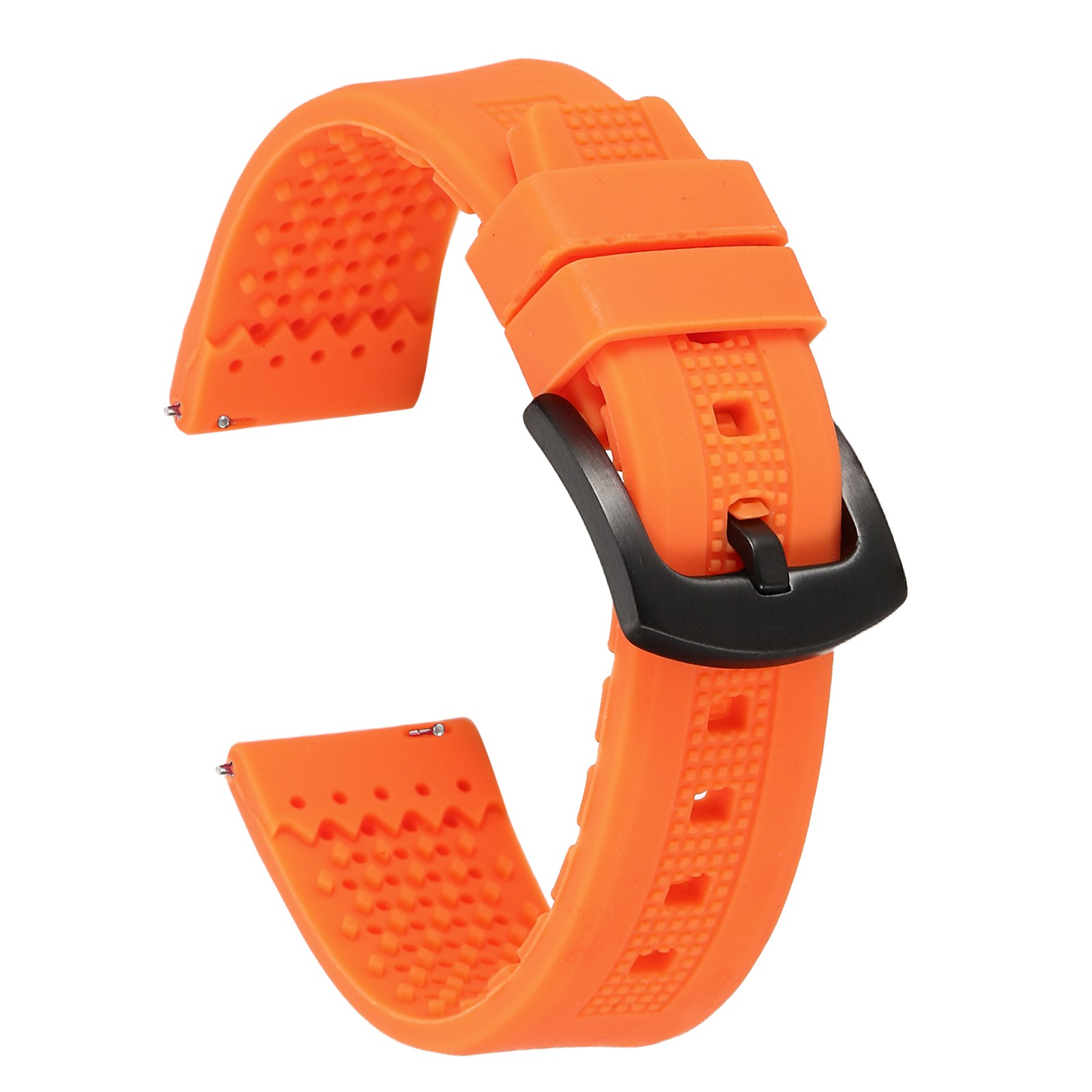 Silicone Watch Bands 20mm Soft Watch Bands with Black Buckle, Orange