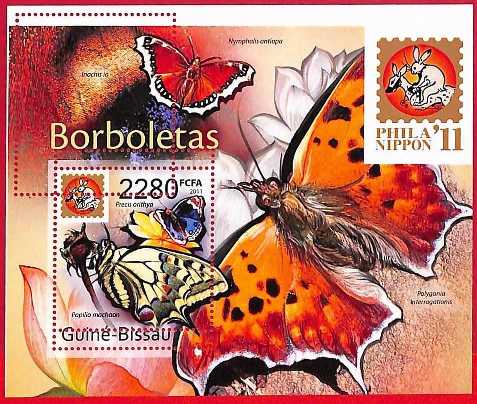 A5226 - GUINE-BISSAU - ERROR MISPERF Stamp Sheet - 2011 - Butterflies