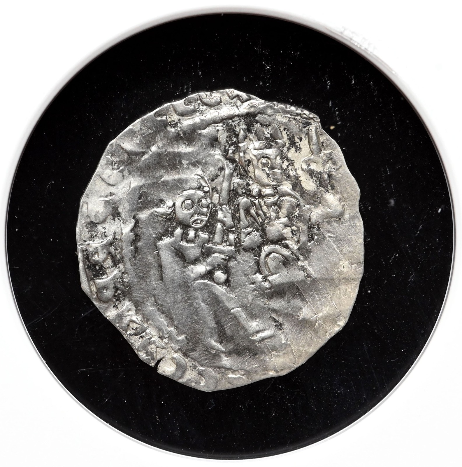 GERMANY, Bavaria-Regensburg. Heinrich XII, 1156-1180. Silver Denar, NGC AU, Rare