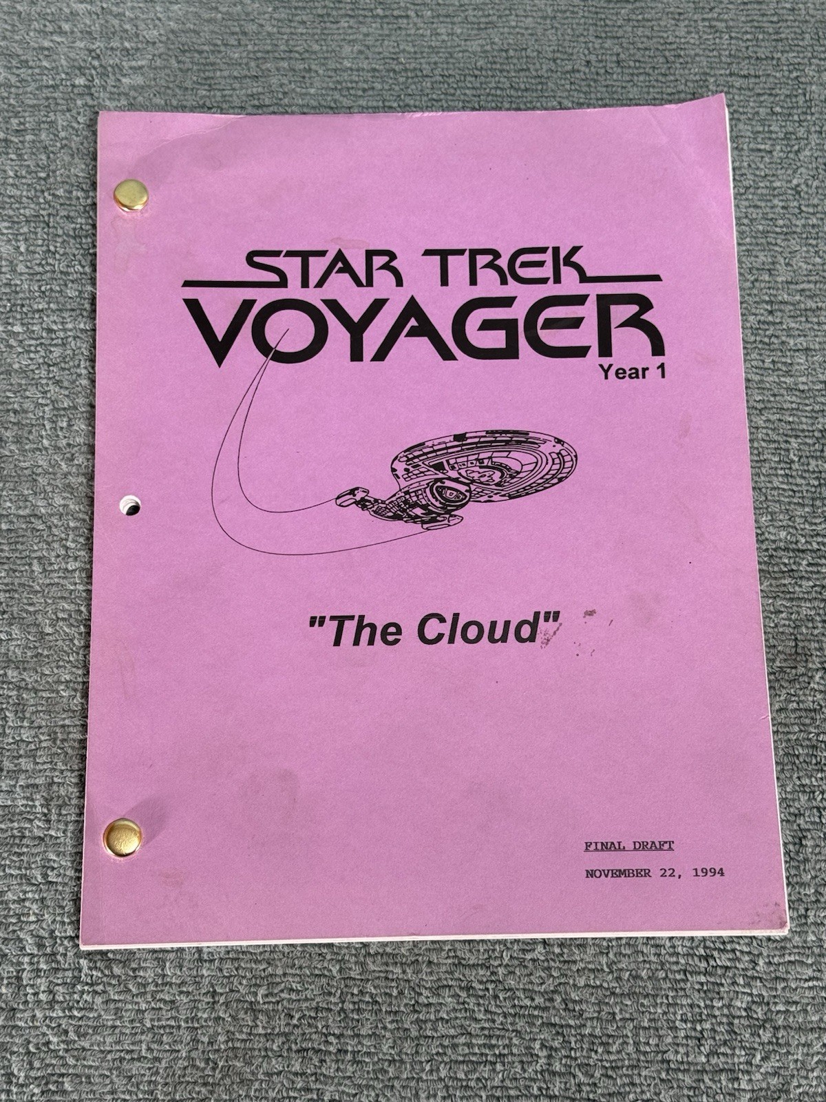 Star Trek Voyager Original Studio Script Season 1 Episode 5 “The Cloud”