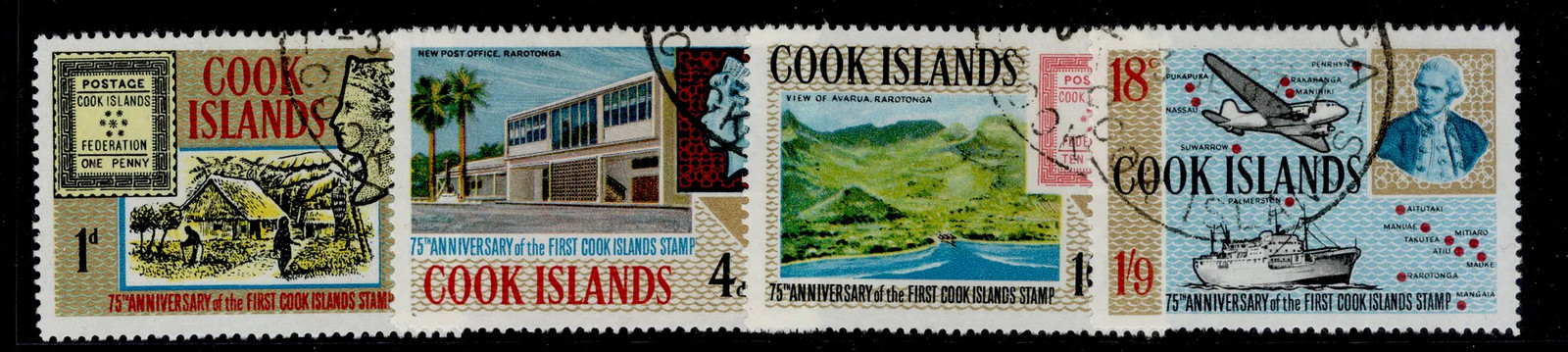 COOK ISLANDS QEII SG222-225, 1967 First Cook Island stamps set, FINE USED.