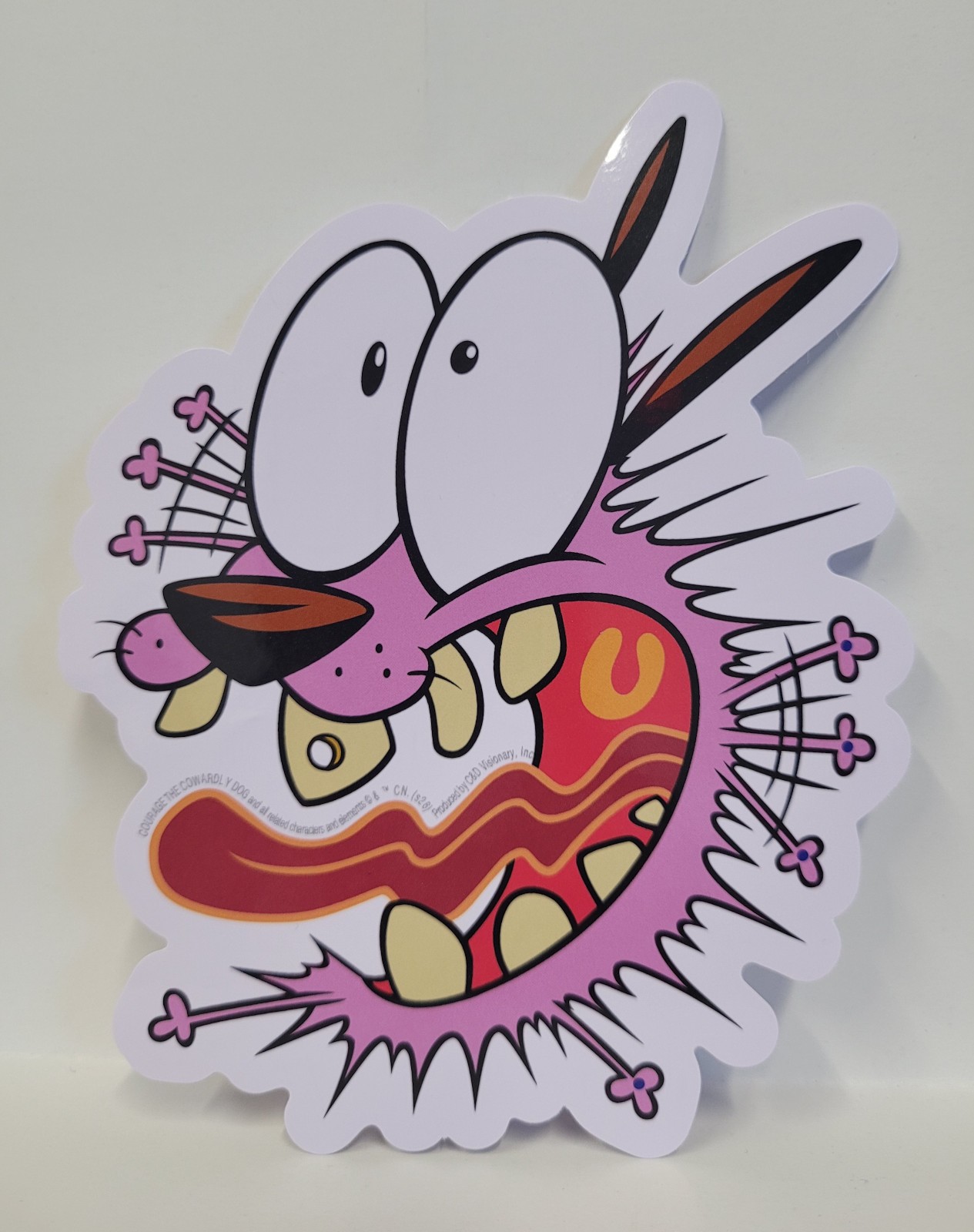 Stickers - C&D Visionary - Courage the Cowardly Dog Freak Out 4.9"x5.25" NEW Lic