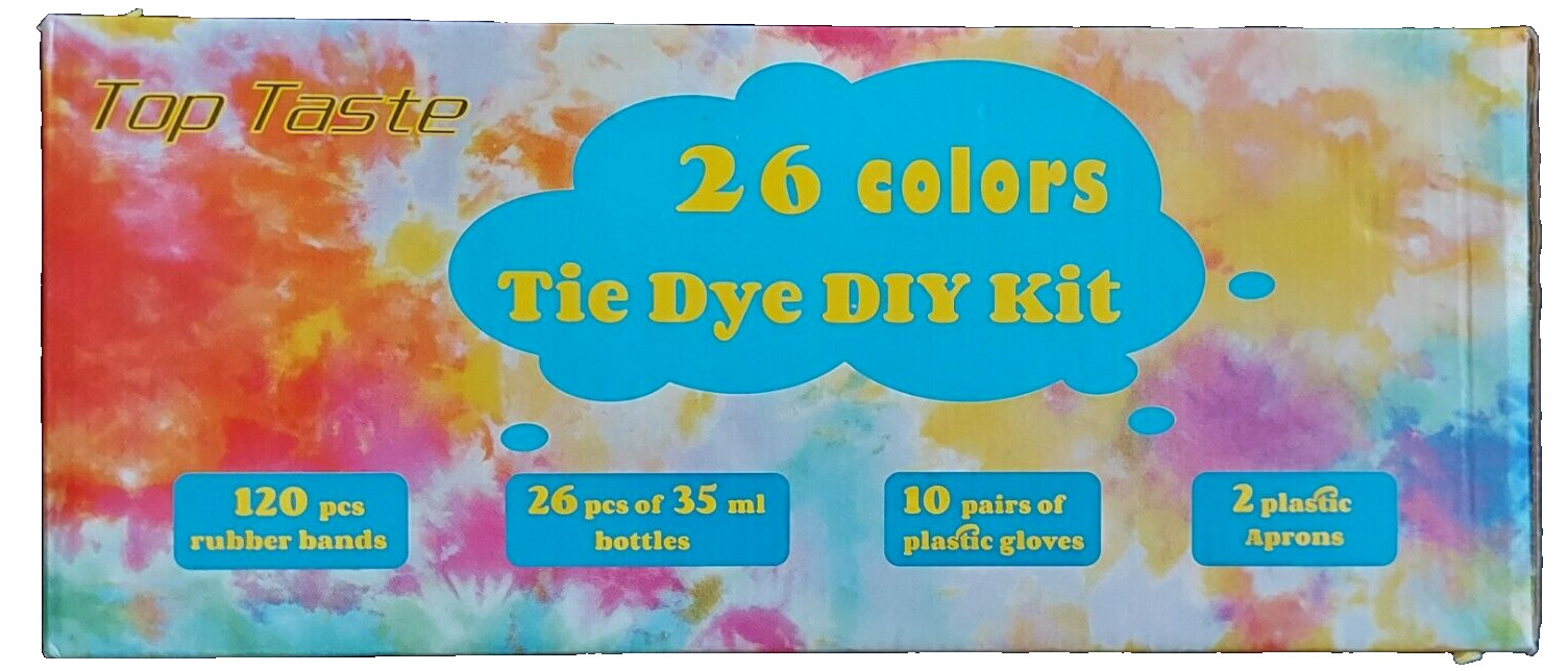 DIY Kit 26 Color Tie Dye Gloves Aprons Rubber Bands