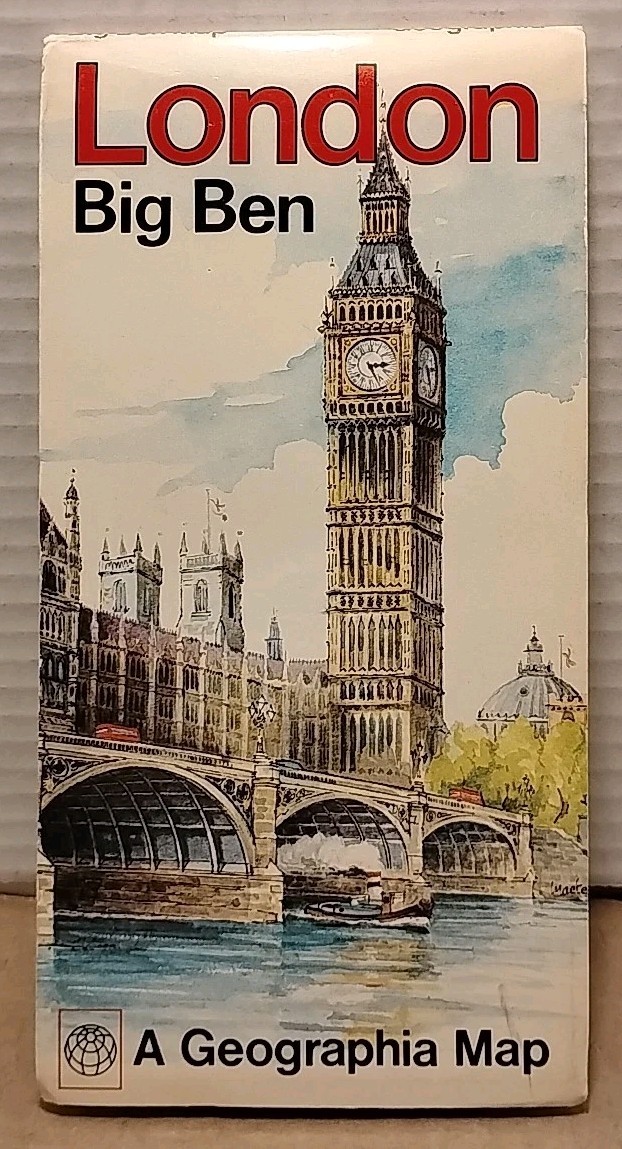 London : Big Ben - A Geographia Map - 1970's Full Color Souvenir Folding Map