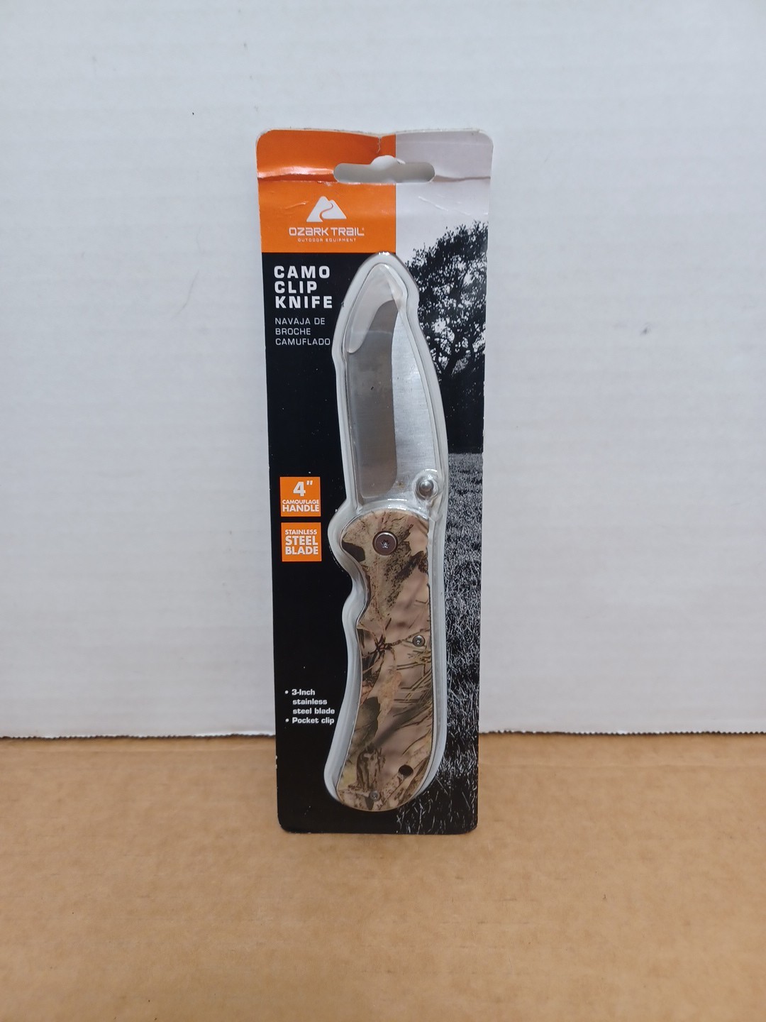 OZARK TRAIL 7” Folding POCKET KNIFE w/ Clip, STAINLESS STEEL Blade hunting