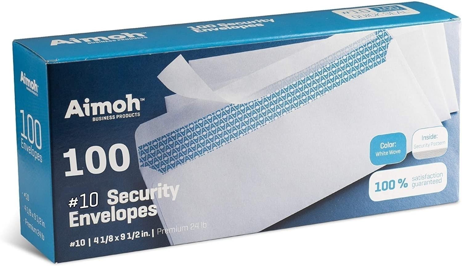 Security Self Seal Envelopes – 100 Qty |No Window, EnveGuard, 4⅛ x 9½", White...