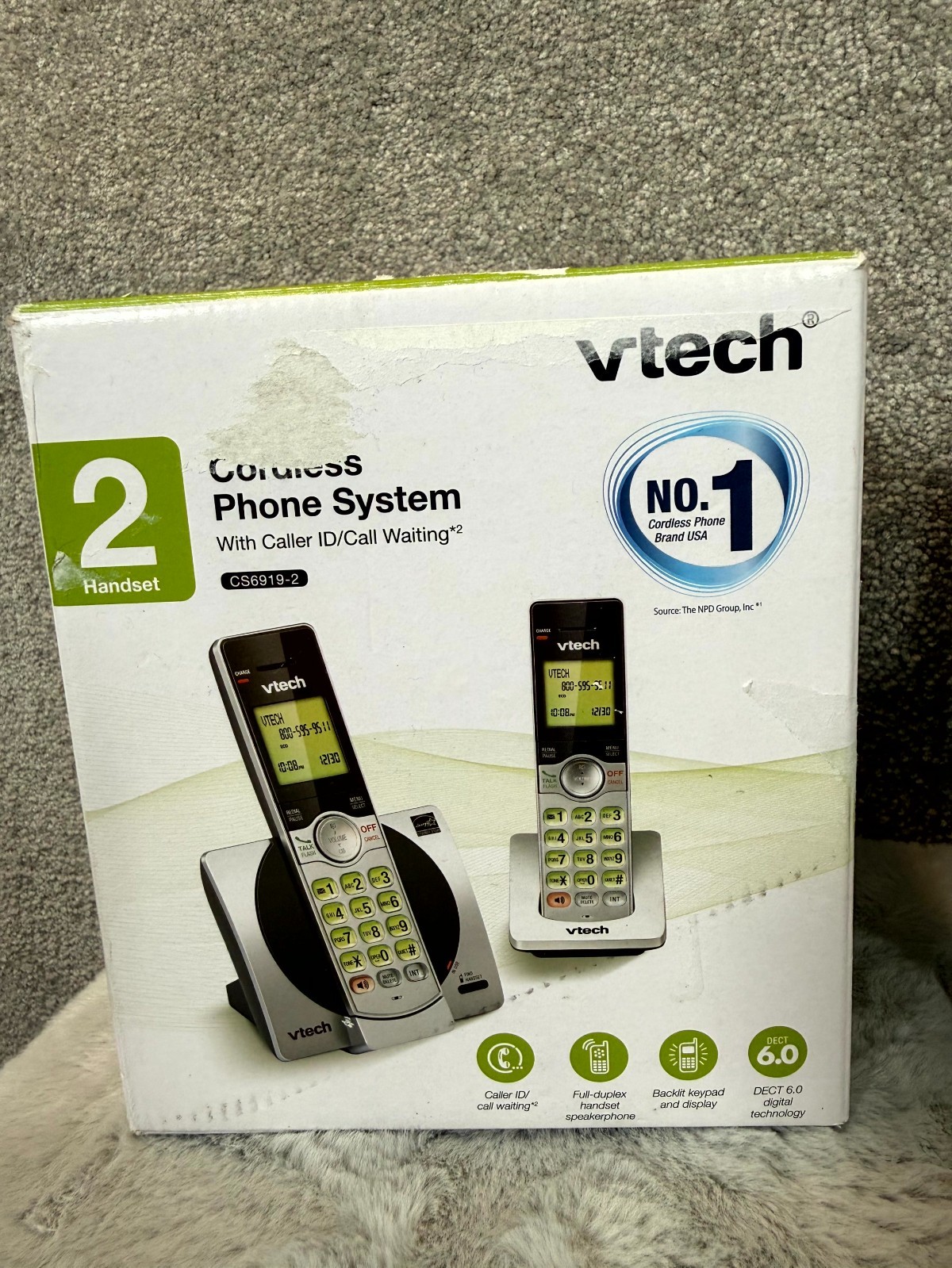 VTech CS6919-2 Cordless Phone System 2-Handsets DECT 6.0 with Caller ID - Silver