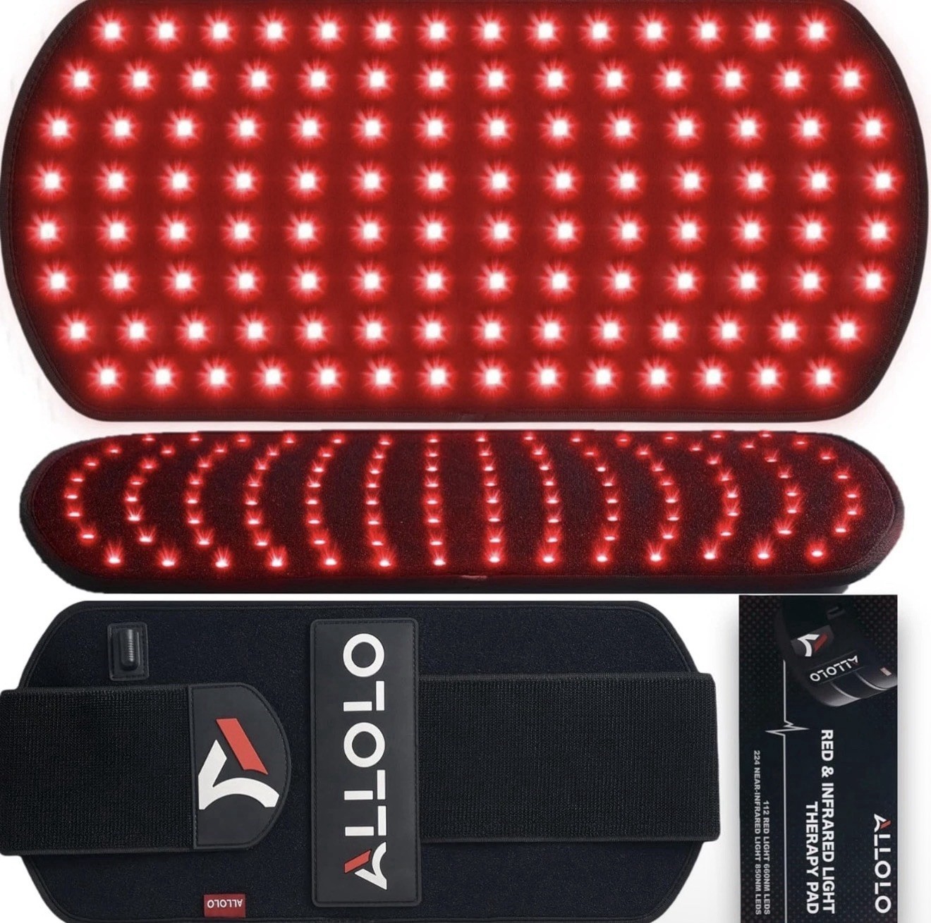 ALLOLO Red Light Therapy Belt 660nm & 850nm Infrared Pain Relief w/ Timer Pulse