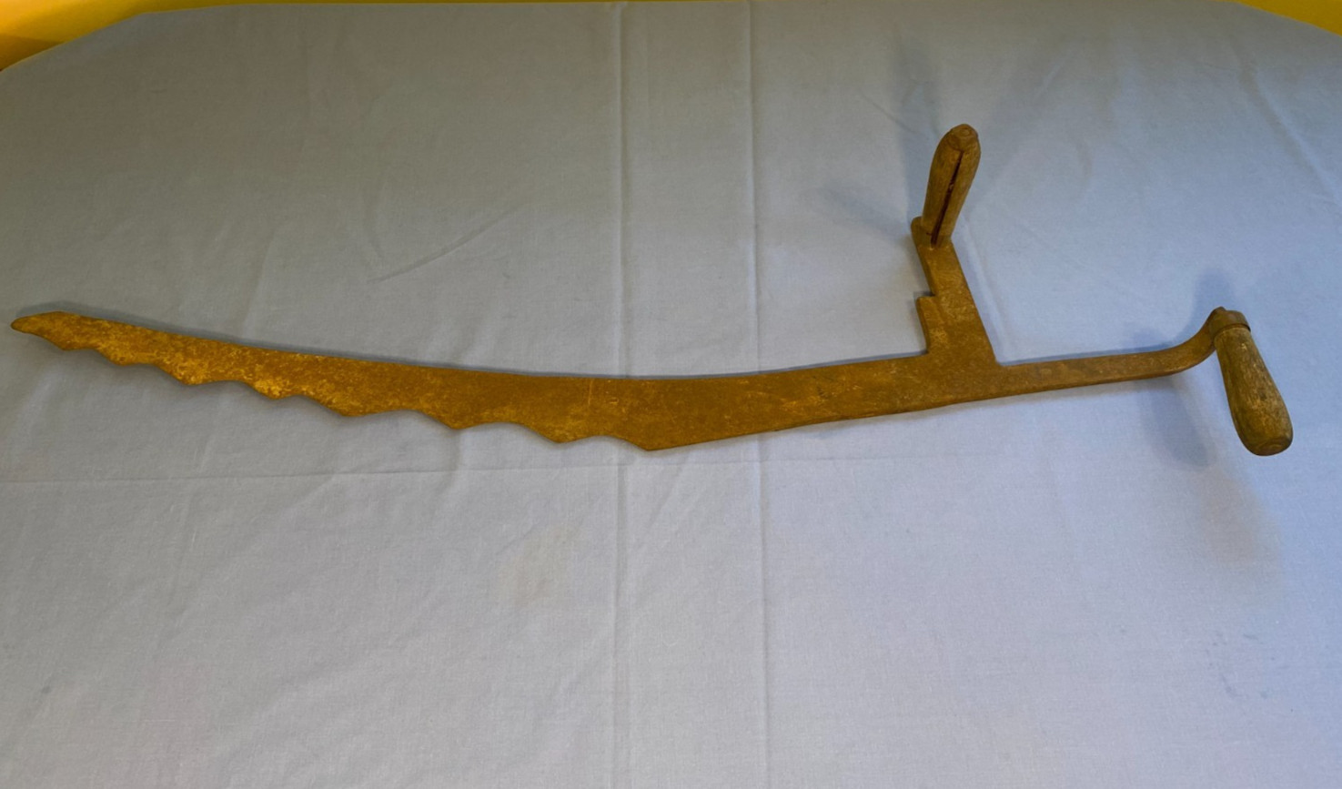 Antique - Vintage HAY KNIFE SAW  34" Long Wooden Handles FARMHOUSE DECORATION