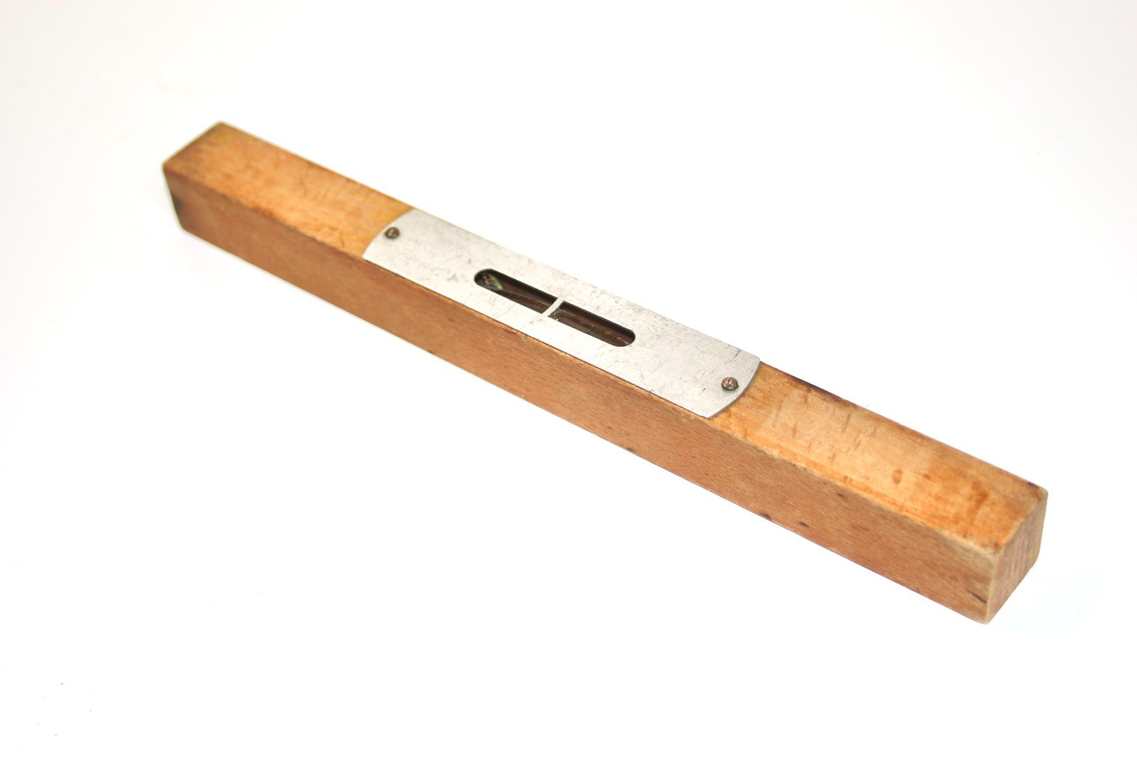 Vintage Wooden Spirit Level 9" Carpenter Bubble Level Beech Wood Old Tool