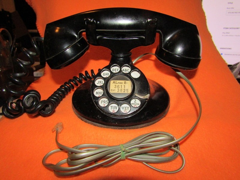 Bell System Western Electric Telephone Black F1 Rotary Phone Desk Top 1930s Vtg