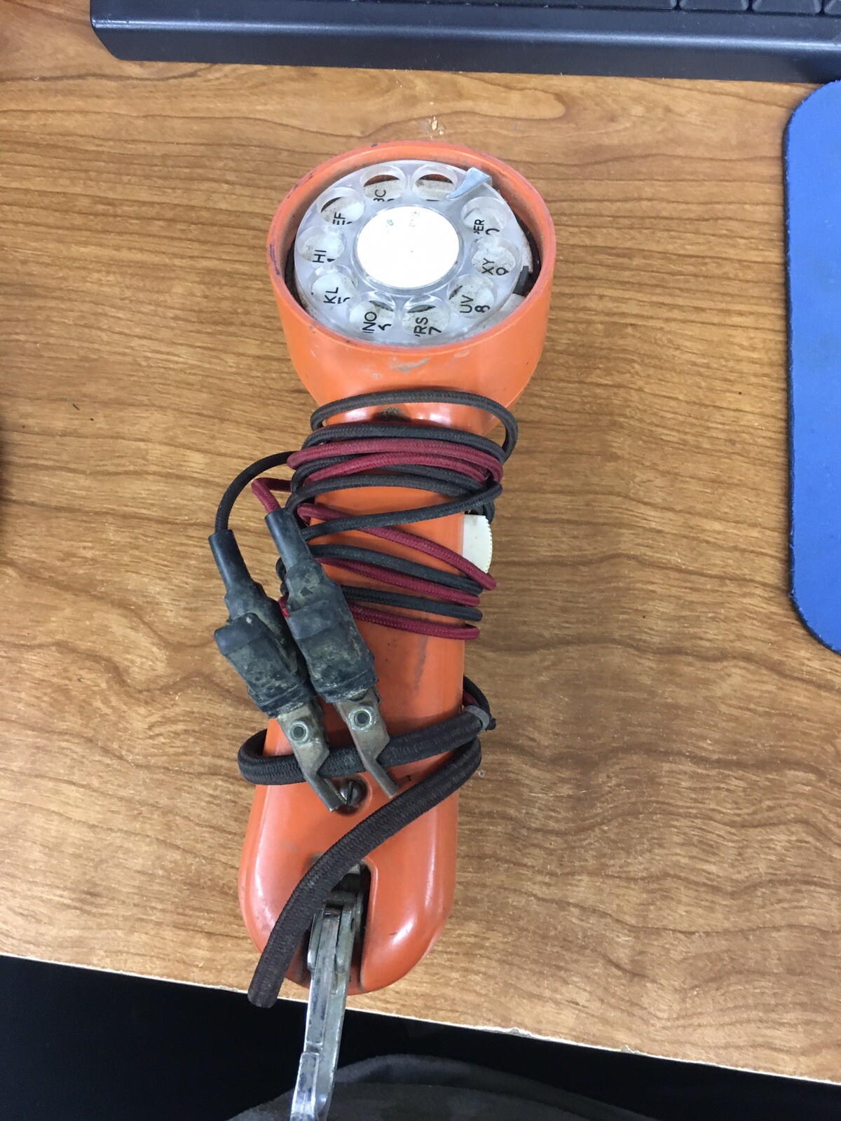 Vintage Orange Western Electric Lineman's Test Butt Set Rotary Dial