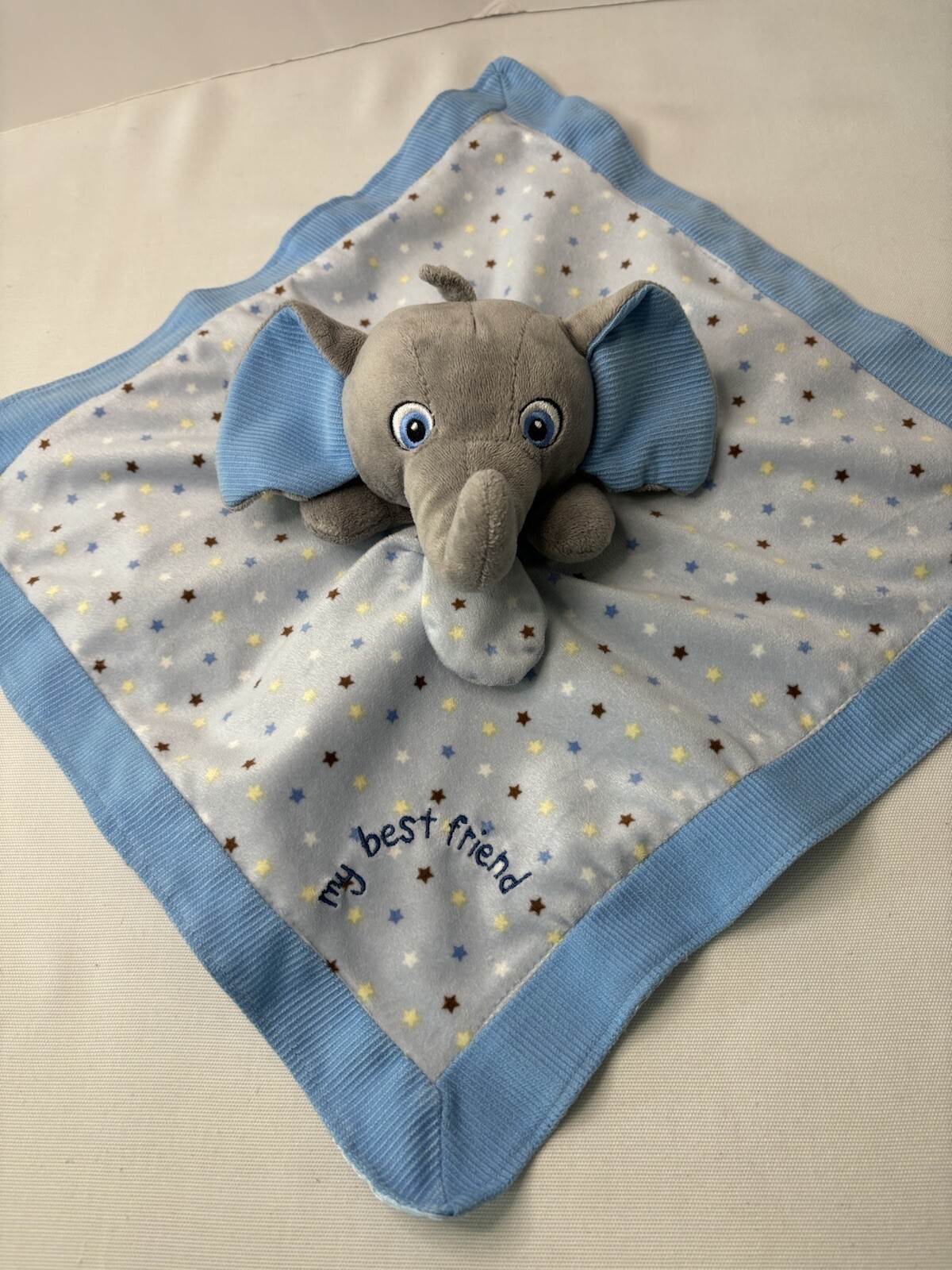 Garanimals Gray Blue Elephant Plush Best Friend Stars Security Blanket Lovey