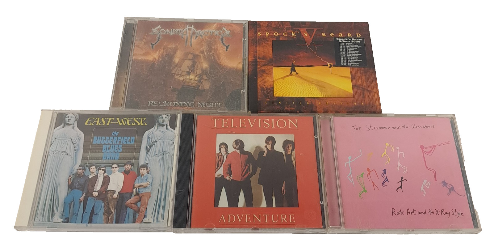 Indie Prog Rock Bundle 5 x Albums Joe Strummer Television Spock Beard VG+