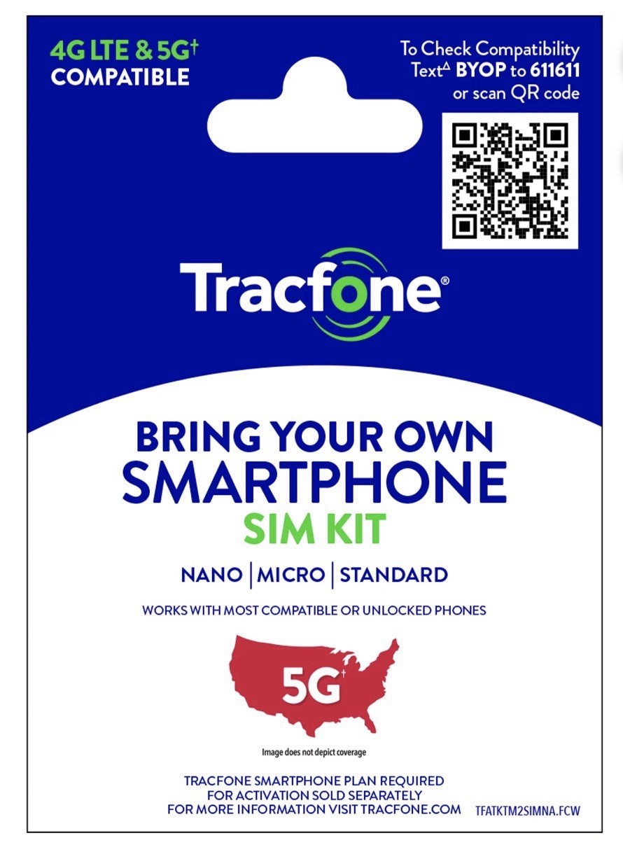 TracFone Triple Cut SIM Kit 4G 5G LTE Prepaid Verizon Unlimited 