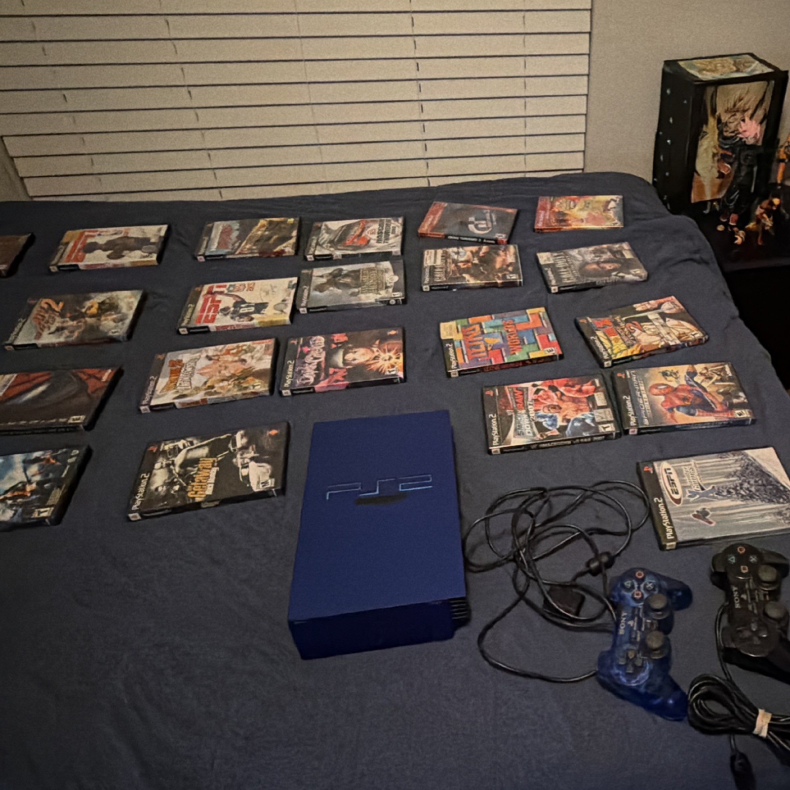 Sony PlayStation 2 SCPH-30001 Console Blue Edition w/ Controllers & 21 games