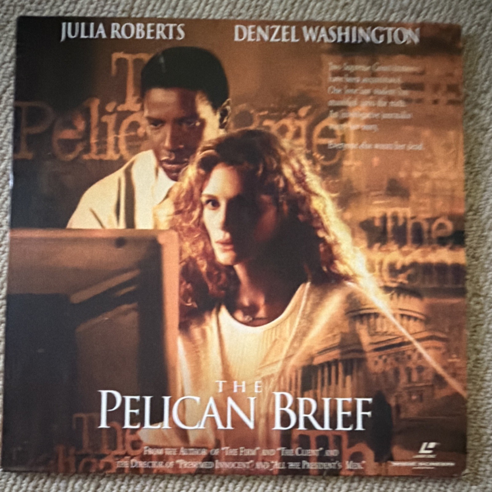 The Pelican Brief LaserDisc Widescreen Julia Roberts Denzel Washington Thriller…