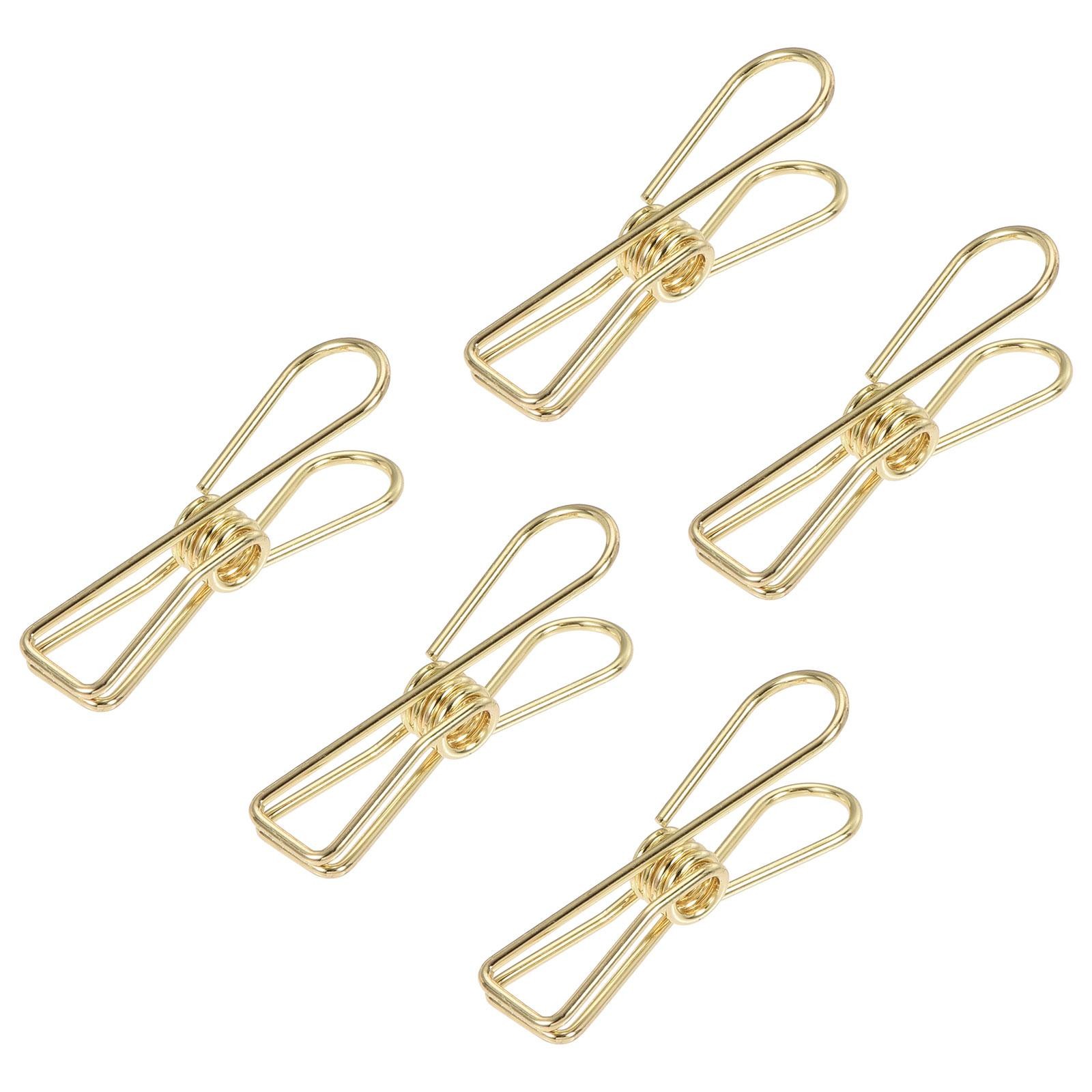 Small Metal Wire Clasp 1 Inch Multipurpose Clamp Bag, Gold pcs45