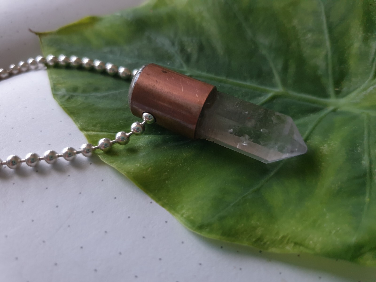 RARE HERKIMER DIAMOND QUARTZ Crystal Necklace Shungite EMF Copper Arthritis #1A