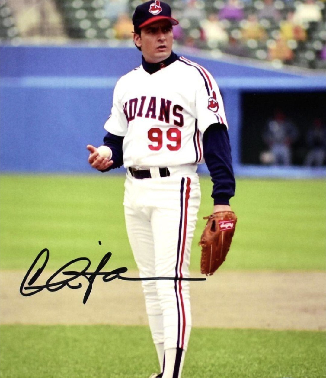 Charlie Sheen WILD THING Cleveland Indians Autographed Reprint RP 8X10 Photo 