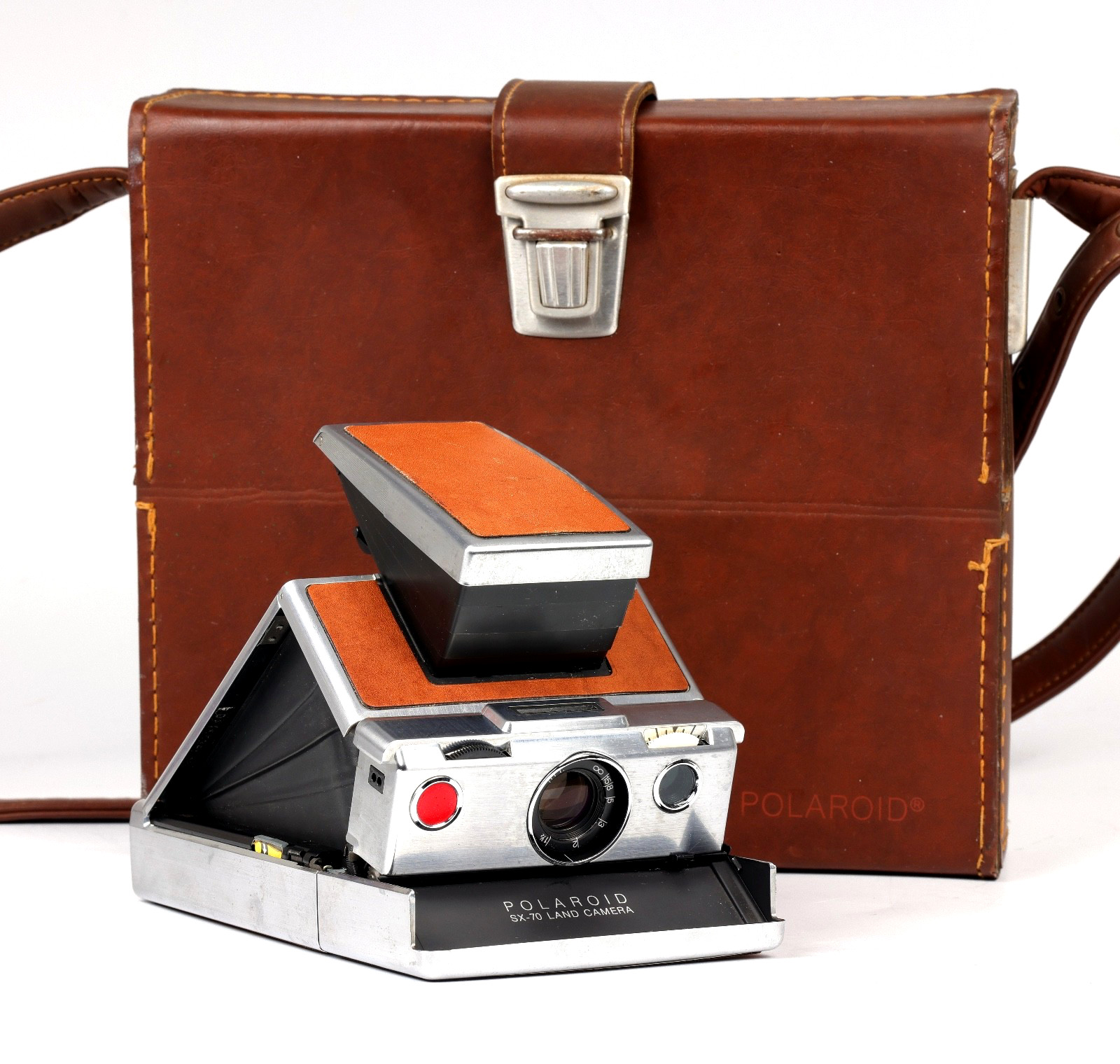 Polaroid SX70 / SX-70 Original Instant Camera & Leather Case - Untested