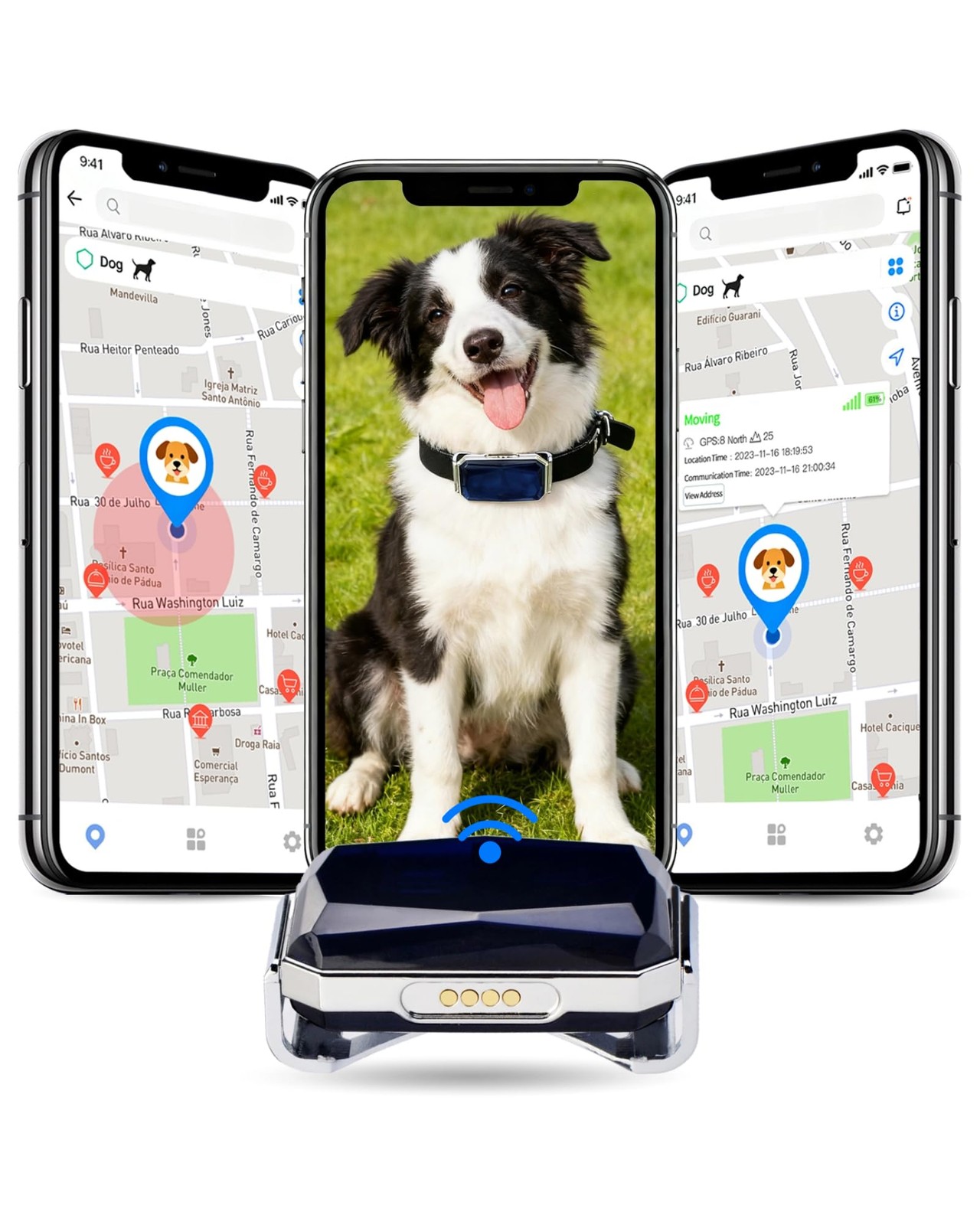 Smart GPS Dog Tracker, Live Pet Tracker, Virtual Fence, 10 Day Battery Life, ...