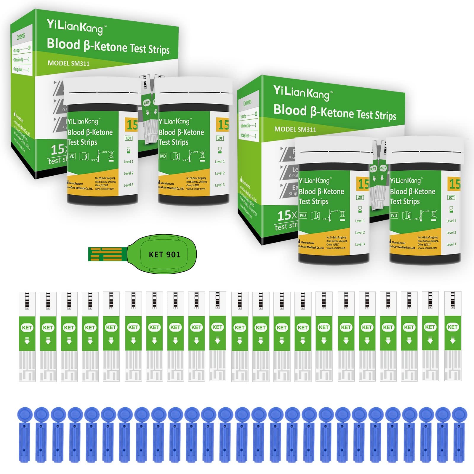 60 Blood Ketone Test Strips & 60 Lancets. Ideal for The Keto Diet and Ketosis...