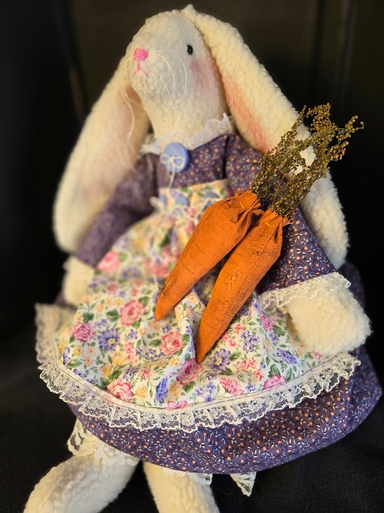 Primitive bunny doll, handmade, one of a kind, original by Dumplinragamuffin