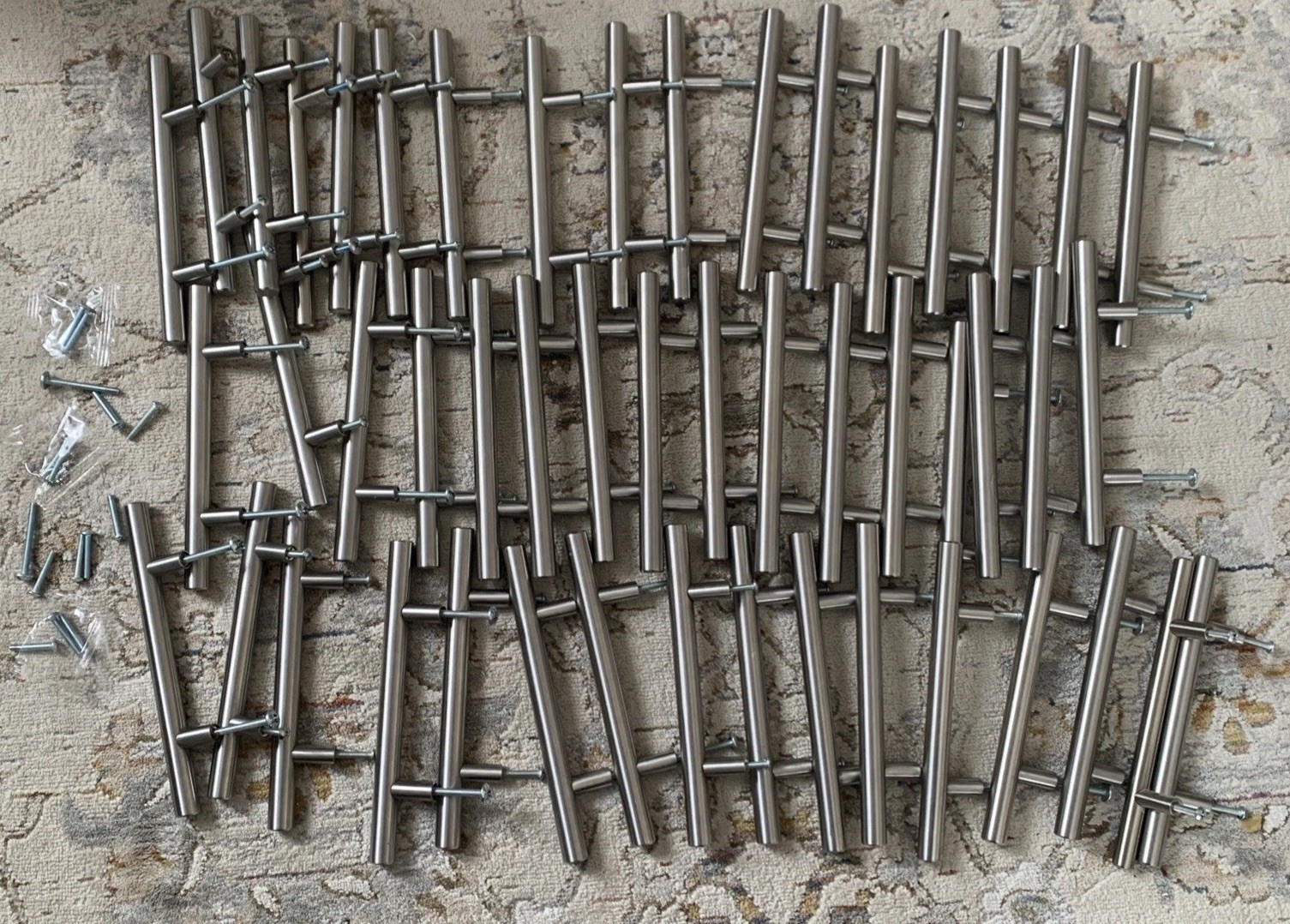 50 Brushed Stainless Steel Cabinet Drawer Pull Handles Modern Hardware 96mm