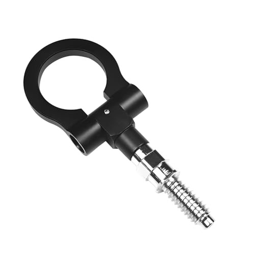 Car Front Bumper Tow Hook, Metal Bumper Pulls Trailer Rotary Tow Hooks, black