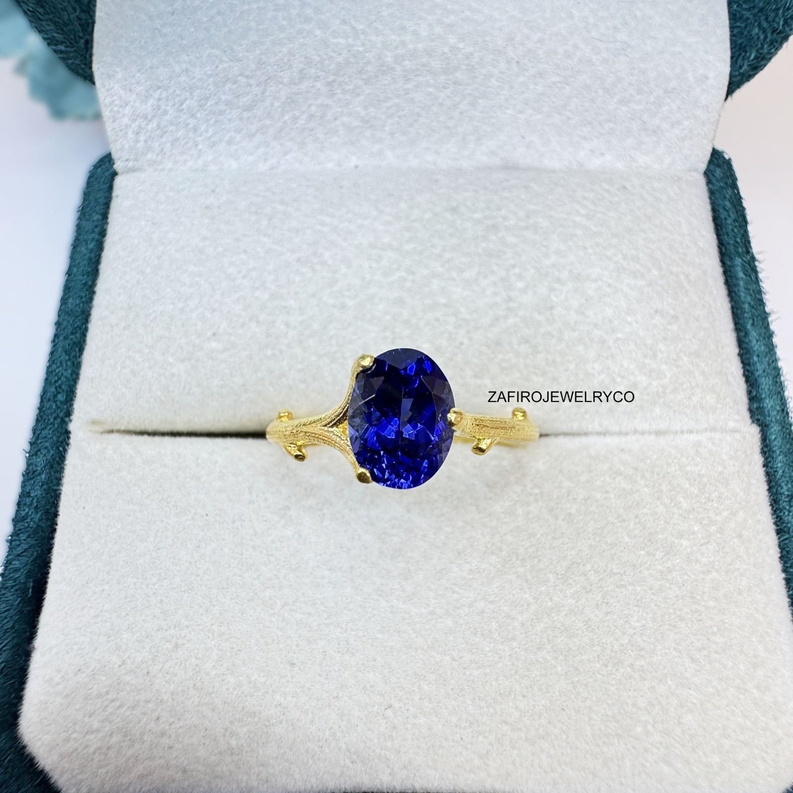 Blue Sapphire Ring, 925 Sterling Silver, Bridesmaid Ring, Lab Created Sapphire