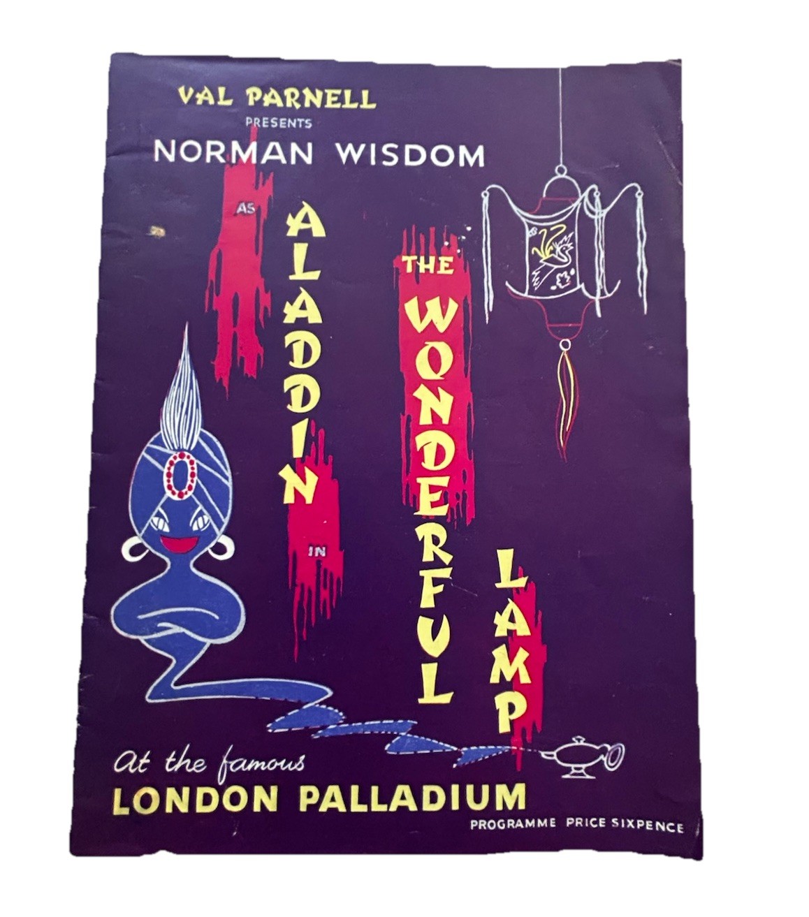 VTG 1957 London Palladium Playbill Aladdin the Wonderful Lamp Norman Wisdom