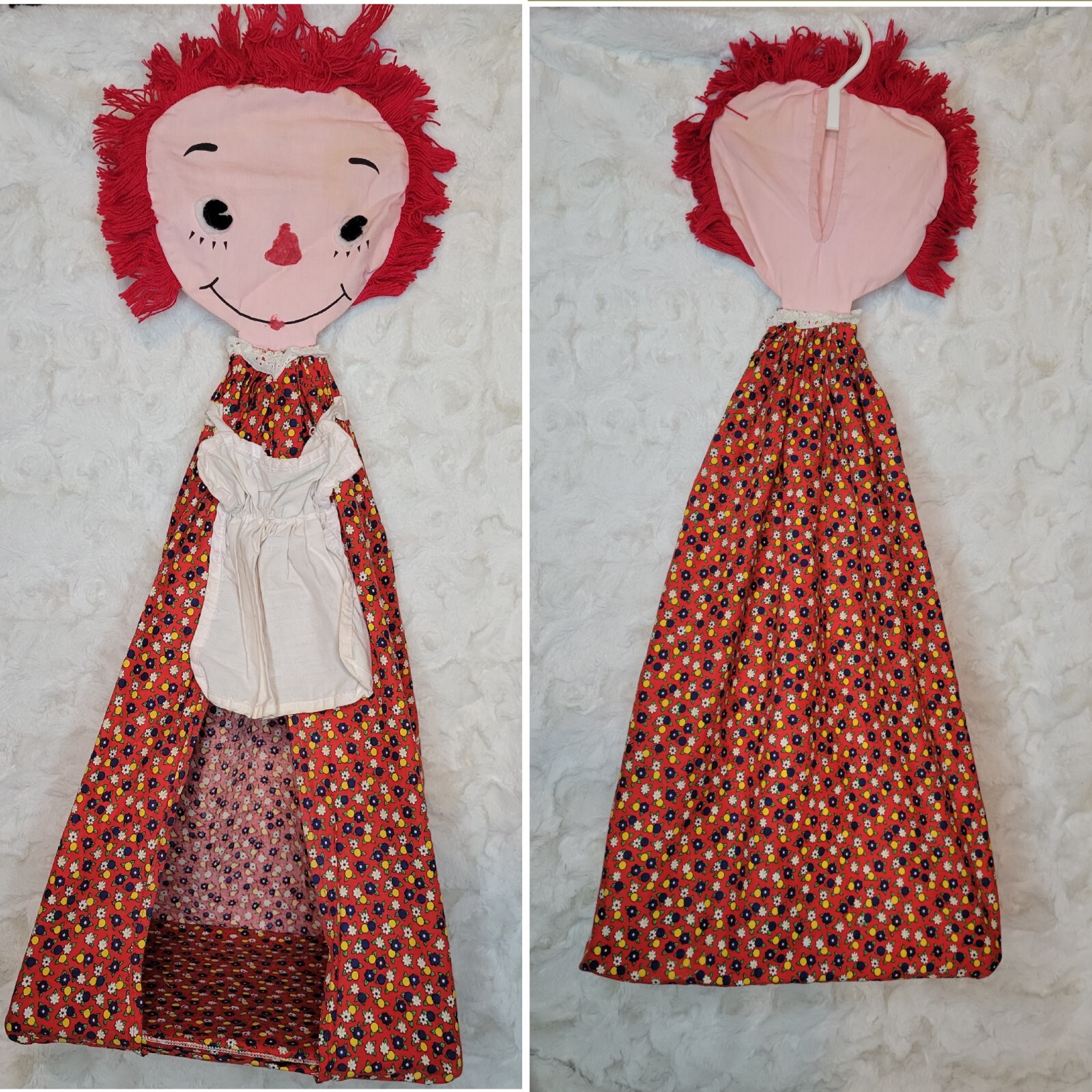 1972 Vintage Raggedy Ann Hanging Diaper Stacker Holder Bag Nursery