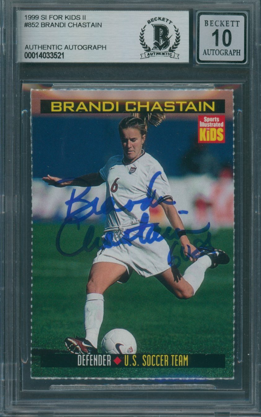 1999 SI For Kids #852 Brandi Chastain Signed RC Beckett Authentic Auto 10 BAS
