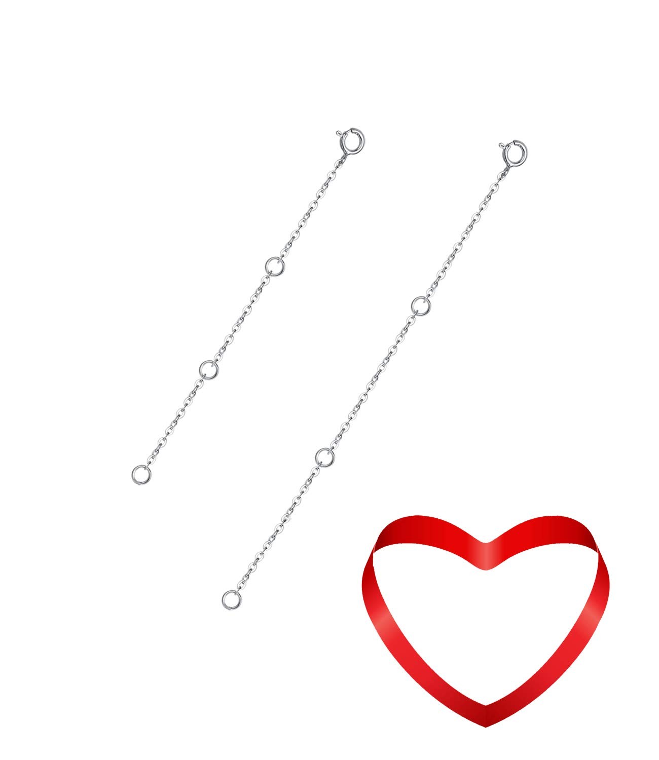 3 inches, 4 B Sterling Silver 4" + 3" Rolo Chain Necklace Extender 