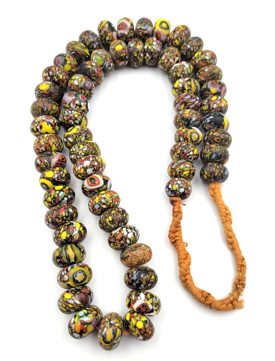 Vintage Strand of Venetian Glass End of Day Trade Beads 60 Beads