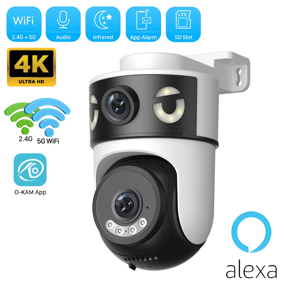 10MP 5K Dual Lens PTZ WIFI Camera Dual Screen 8MP Ai Human Detection Auto Tracki