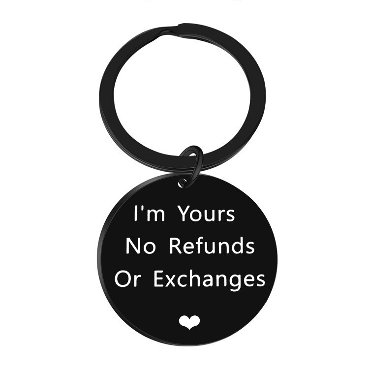 Cute I am Yours Love Key Chain Couple Stainless Steel Keyring Keyfob Lover Gift