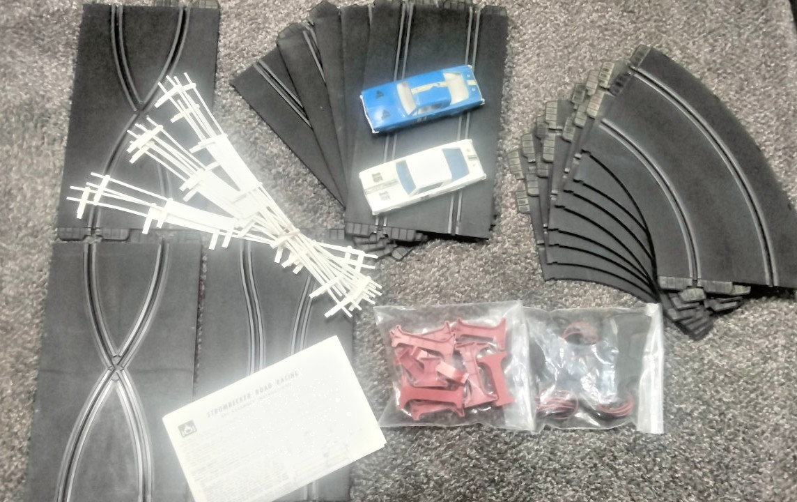 Strombecker 1966 Plymouth Barracuda Slot Car Racing Set