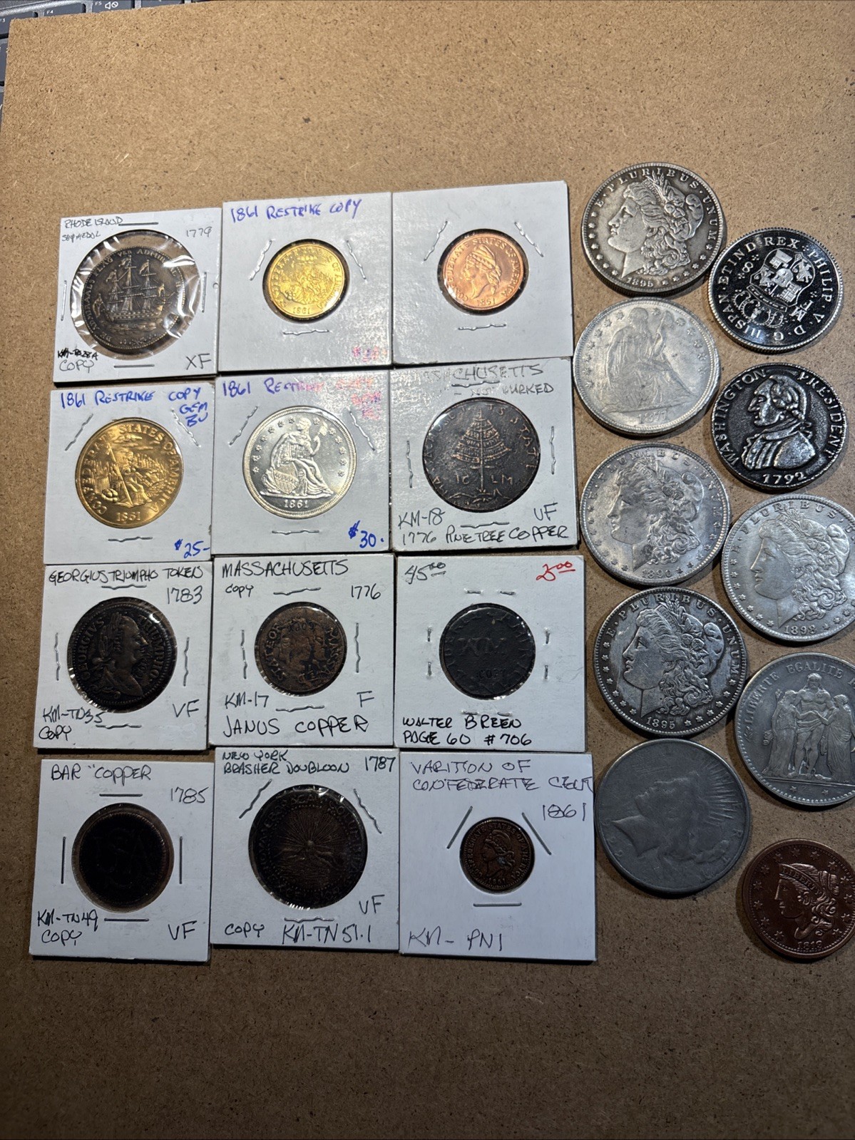 22 coin  Copy Reproductions Fantasy Pieces Lot All Copies Nice Mix